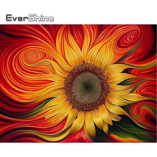 EverShine 5D Diamond Painting Flower Diamond Embroidery Full Square Drill Sunflower Picture Cross Stitch Mosaic Wall Art