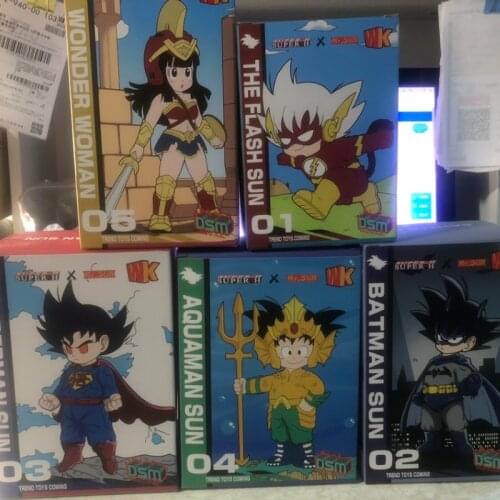 Anime Movie SUPER-SUN Dragon Ball Figure Wonder Woman Kiki Aquaman Superman Batman Flash Goku Model Decoration Gift