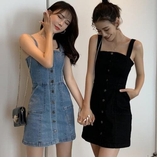 HKML Fashion Denim Dresses