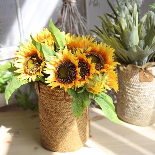 Artificial Flowers Sunflowers Bouquet Of Fake Flowers Wedding Bouquets Valentines Day Holiday Christmas Day Decorations