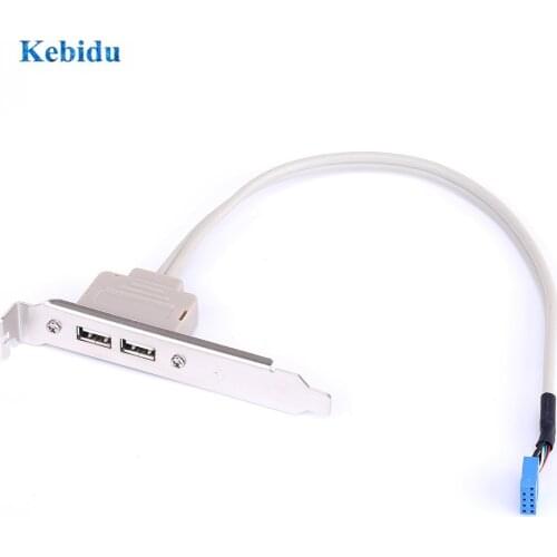KEBIDU Two-Port Usb Rear Bezel Desktop Computer Chassis Pci Bit Usb 2.0 Motherboard Extension Cable