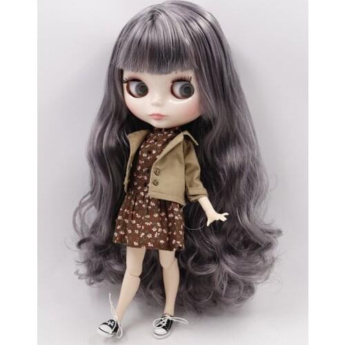 ICY DBS Blyth Doll Series No.9016/1049 Gray mix Purple hair with bangs White skin 1/6 BJD NEO