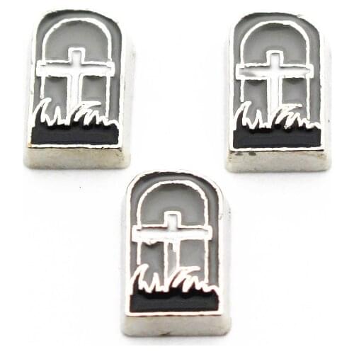 Hot selling 10pcs/lot Tombstone floating charms living glass memory lockets diy Accessory charms jewelry