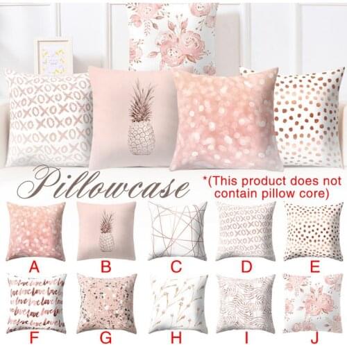 Top selling Rose Gold Pink Cushion Pillowcase Pillows Home Decorative Pillowcase for Hotel Wedding accessories