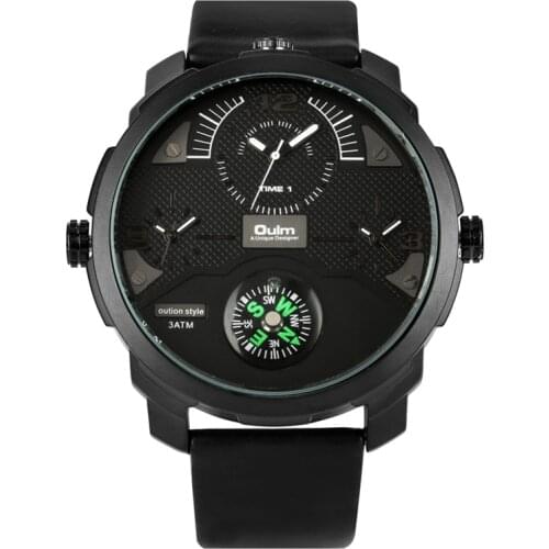 Mens Quartz Watch Stainless Steel Case Wristwatch Genuine Leather Strap Luminous Pointer