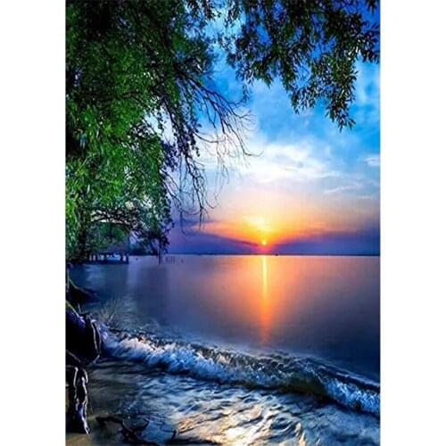 Diamond painting kit, 5D embroidery painting kit for gem cross stitch crafts, landscape mosaic, 3D, gift with round diamond