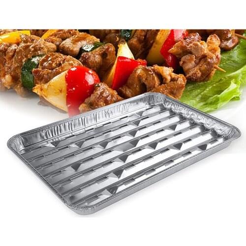 Pack of 20, Rectangular Cake Baking Plate Disposable Aluminum Foil BBQ Grill Pans