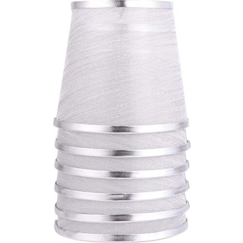 Set of 6 Clip on Gauze Chandelier Lamp Shades Little Upright Wall Candle Light Lampshade Silver