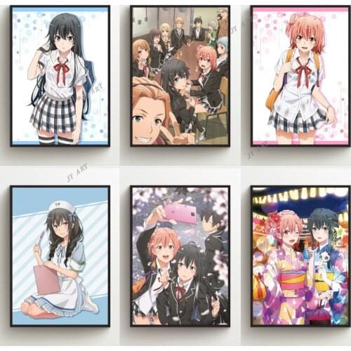 OreGairu Yukinoshita Yukino Yuigahama Yui Wall Decor Wall Art Picture for Living Room Decor Canvas Painting Anime Poster Print