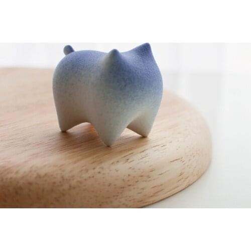 Delicate good morning cat handmade Japanese home decoration study desk ceramic small ornament cute birthday gift home decor