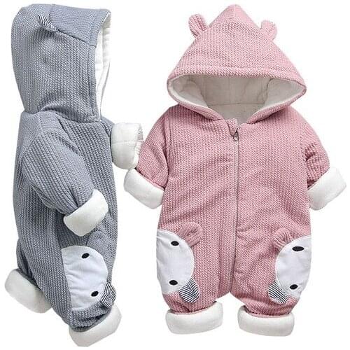 New Winter Fleece baby clothes baby girls boys Long sleeves bodysuit newborn baby boy infant jumpsuit for baby clothe