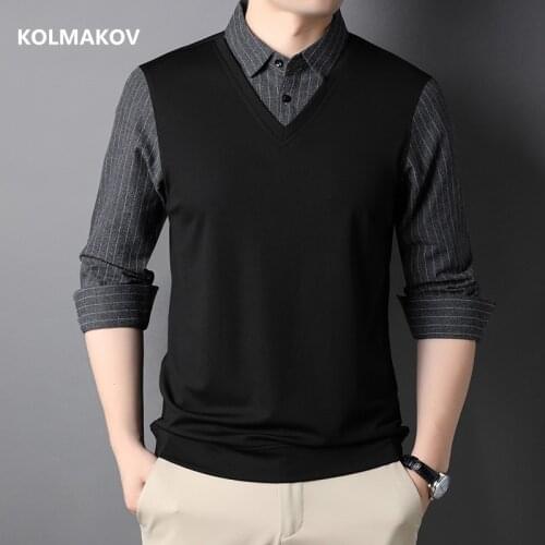 2021 autumn new arrival Mens fashion casual long Sleeve Shirts,Spring men pullover Shirt Slim Fit Shirt Male full size S-3XL