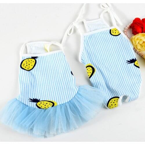 Pet Clothes Fruit Pattern Cotton Dog Dress Cute Dog Siamese Physiological Pants Pet Supplies S-XL 2 Color