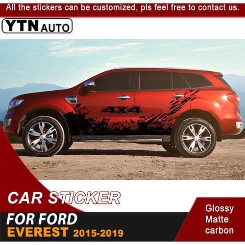 Fit For Ford Everest 2015 2016 2017 2018 2019 Car Decals Side Body 4x4 Stripe Graphic Vinyl Cool Car Stickers Auto Accessories