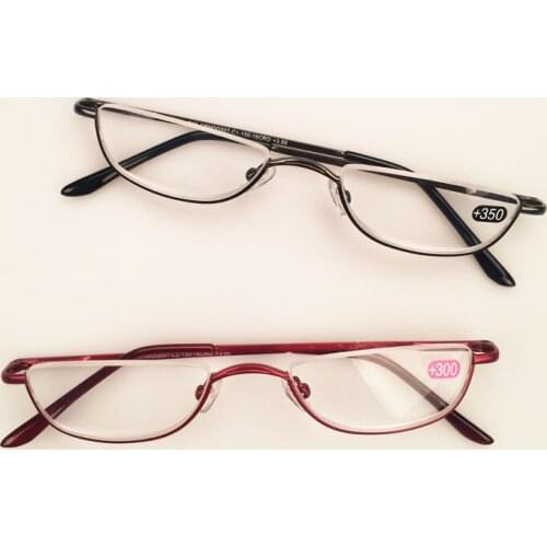 Presbyopia Half Rim Reading Glasses High Quality METAL+1.0 1.25, 1.5, 1.75, 2.0 2.25, 2.5 3.0~4.0 With Case Gift packing T0340