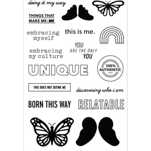 English butterfly Transparent Clear Silicone Stamp/Seal for DIY scrapbooking/photo album Decorative clear stamp sheets A5005