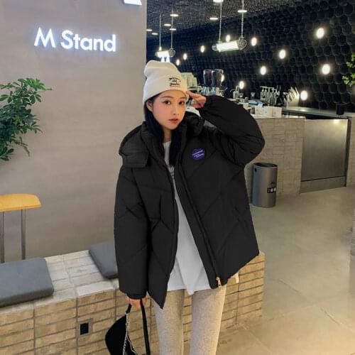 New Winter Down Padded Jacket Female Korean Loose Student Bread Clothing Women Short Outerwear Thick Warm Hooded Parka Overcoat