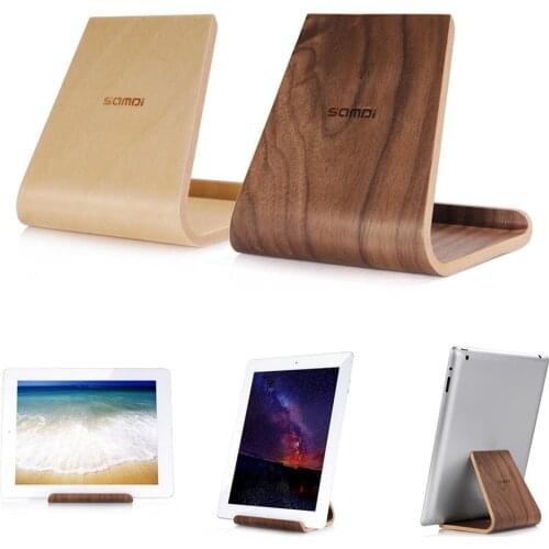 Samdi Wood Anti-Slip Universal Phone Tablet Stand Holder for iPhone iPad Samsung Multifunction