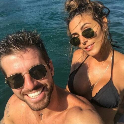 Vintage Sunglasses Men Square Metal Frame Sunglasses Pilot Mirror Classic Retro Sun Glasses Women Luxury Summer Fishing Eyewear