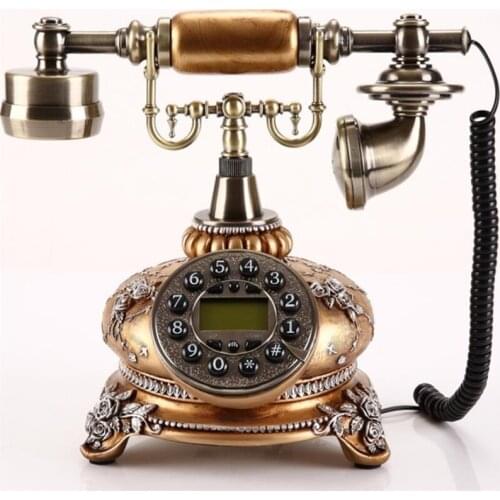 Antique Corded Landline Phone Retro Vintage Fixed Telephone Phone with Redial Hands-free Home Office Decoration