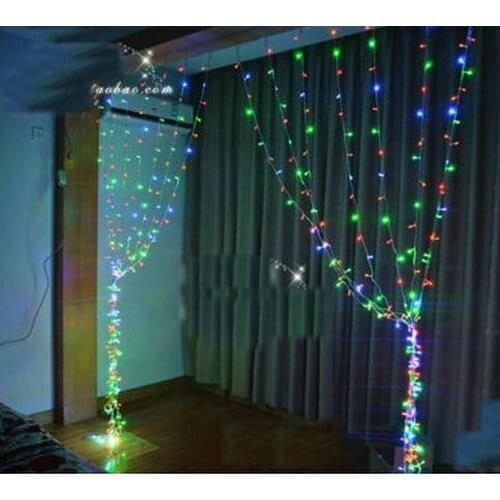 300leds fairy string icicle led curtain light 300bulbs Xmas Christmas Wedding garden party decor 220V 3M*3M 12 strand Multicolor