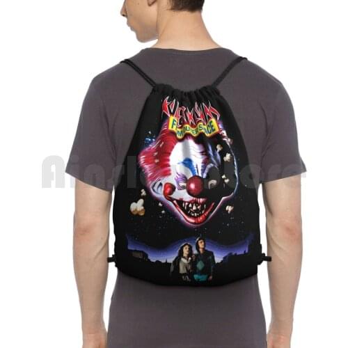 Killer Klowns From Outer Space Backpack Drawstring Bag Riding Climbing Gym Bag Horror Terror Sci Fi Vintage Retro Vintaeg