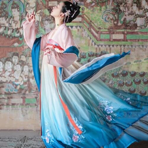 Woman Traditional Hanfu Clothing Chinese Folk Dance Costume Tang Dynasty Princess Dress Classical Fairy Stage Show Wear DN6372