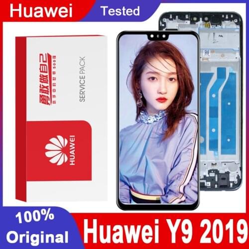 Original 6.5'' 10-Touch LCD Display with Frame for Huawei Y9 2019 LCD Touch Screen Digitizer Assembly JKM-LX1 JKM-LX2 JKM-LX3