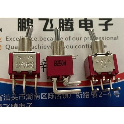 1PCS Imported European ELEDIS small curved foot 6 foot 2 gear toggle switch rocker rocker switch horizontal 5A120V