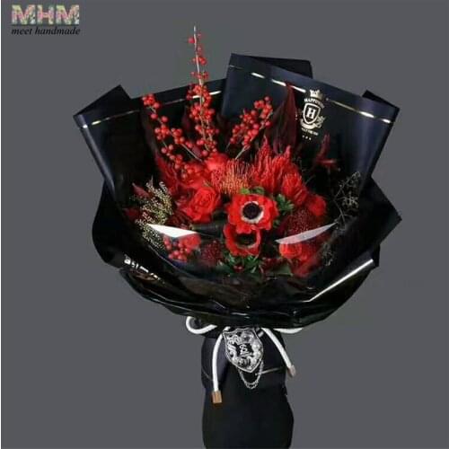 10pc/lot Flower Wrapping Paper Emperatriz Gold Badge Flower Bouquets Packaging Materials Florist Supplies 60*60cm