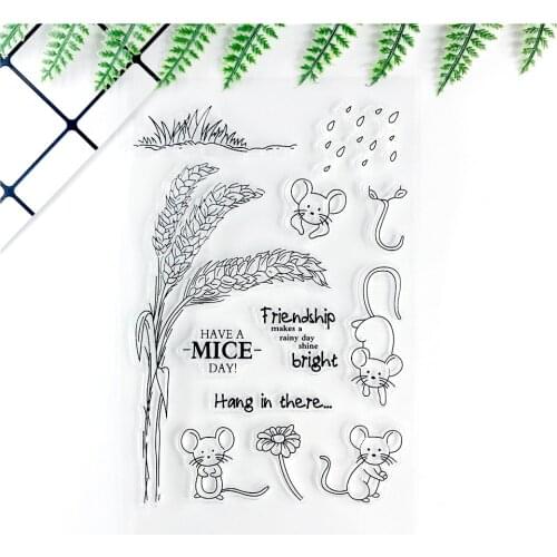 11*16 Baby Mouse Transparent Silicone Clear Stamps/Seal For DIY Scrapbooking/Bullet Journal Photo Album Card Making Rubber Stamp