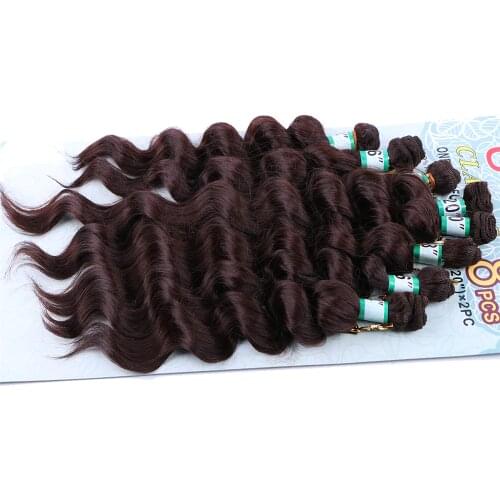 14" 16" 18" 20" Angie Tissage Fiber Synthetic Wavy curly Hair Weave Bundles 8pcs/Lot Synthetic Hair Extensions for women