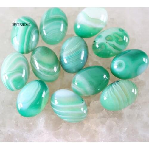 18x13MM CAB Cabochon Oval Natural Stone Beads Green Veins Onyx For Jewelry Making Necklace Pendant Bracelet Earrings 10Pcs K1616
