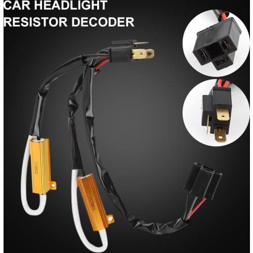 2pcs H4/9003 Hid 50w 6ohm/8ohm Car Load Resistors Led Headlight Bulbs Canbus Decoder Error Canceler Dual-relays H/l Beam