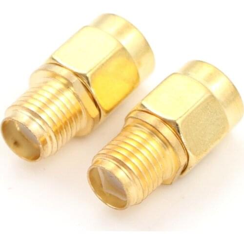 2 Pcs/lot RF SMA Connector RP SMA Female to SMA Male Plug Connector Adapter Goldplated Straight