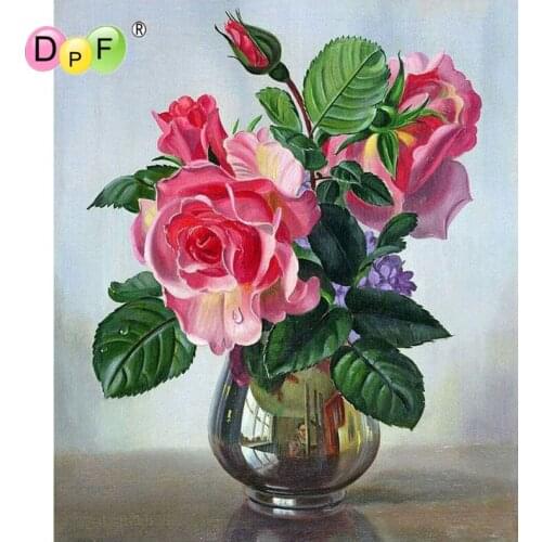 Diamond painting cross stitch Oil painting rose diy diamond painting round diamond painting embroidery mosaic decoration gift
