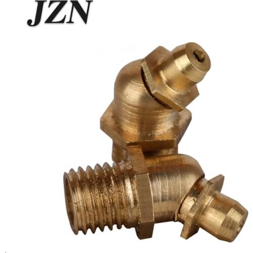 Free shipping! 10PCS/lot M6*1 M8*1 M10*1 M12*1.25 M12*1.5 M14*1.5 M16*1.5 Brass 45 Degree Grease Zerk Grease Nipple Fitting