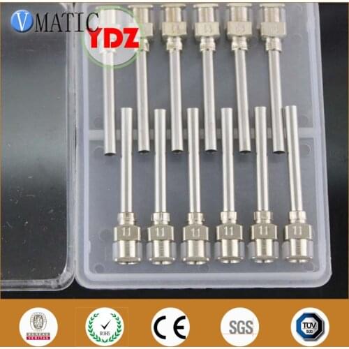 Free Shipping 12Pcs 1 Inch Tip Length 11G Blunt Stainless Steel Dispensing Syringe Needle Tip Glue Dispenser Needle