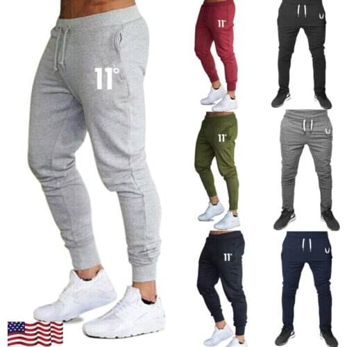 Men Casual Pants Slim Fit Tracksuit Sport Gym Skinny Jogging Joggers Sweat Pants Trousers Streetwear
