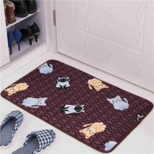 Cartton Carpet Bath Mat For Home Living Room Bedroom Rug Door Way Feet Mats Cheap Floor Rugs Lovely Cat Printed Bathroom Carpet