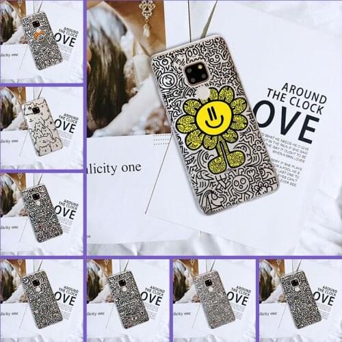 Phone Case For Huawei Mate 20 10 9 Lite Cartoon Cat Flower Black Cute Silicone Soft Back Cover For Huawei Mate 7 8 9 10 Pro Case