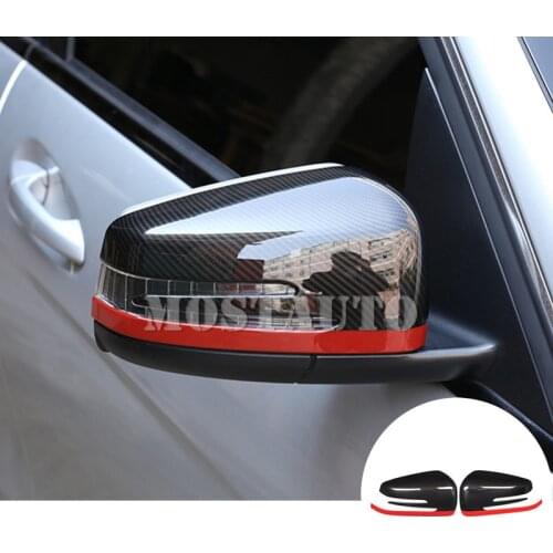 Carbon Fiber Look Rearview Mirror Cover For Benz A-Class W176 B-Class W246 CLA C117 W117 GLA X156 2013-2018 2pcs Car Decor