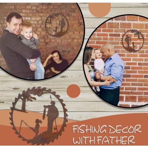 Fishing Decor Hanging Ornament Father Daughter Son Fathers Day Crafts Gift Fishing Decoration Pendant Decorative Boards 1pc