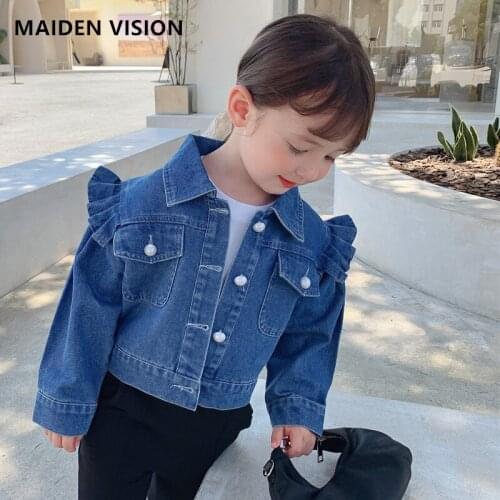 Infant kids Denim jacket For Girls Autumn Jeans Coat Children Clothes Fashion Short Baby Denim Jackets 1-6Y Baby girl outfit