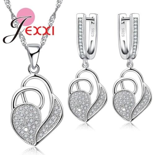 Elegant Leaf Jewelry Set Shining Silver Crystal Necklace Chain Earrings For Anniversary Party Dress Ball Accessory