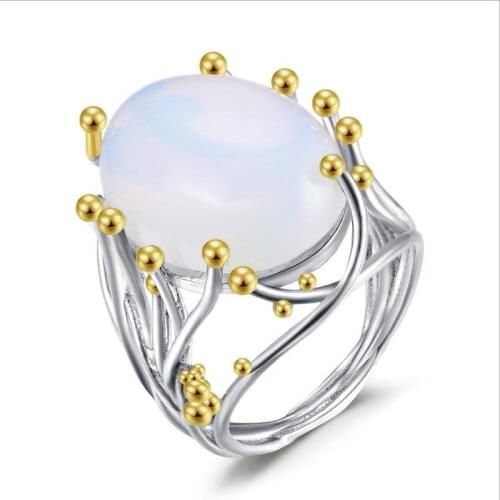 Everoyal Trendy Silver 925 Girls Finger Rings Jewelry Fashion Crystal Oval Rings For Women Engagement Accessories Female Bijou