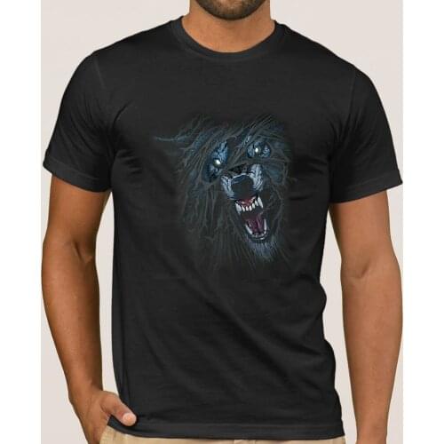 Fierce Growling Wolf T-Shirt Wilderness Wild Animal Lone Wolf Tees Summer Cotton Short Sleeve O-Neck Mens T Shirt New S-3XL