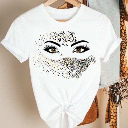 Women Clothes Eyelash Lovely Ladies 90s Trend Cartoon Summer Short Sleeve Tshirt Female Tee Print Fashion Top Graphic T-shirt
