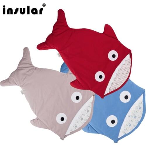 Insular New Arrival Cute Cartoon Shark Baby Sleeping Bag Winter Baby Sleep Sack Warm Baby Blanket Warm Swaddle
