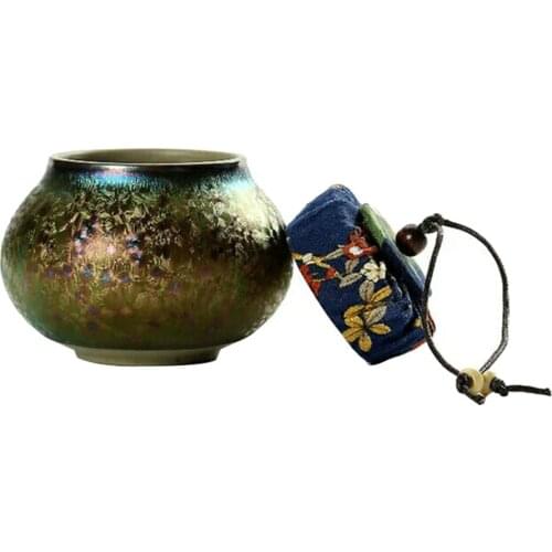 Ceramic Funeral Pet Urn - Small - Holds Up to 15 Cubic Inches of Ashes - Pet Cremation Urn for Ashes